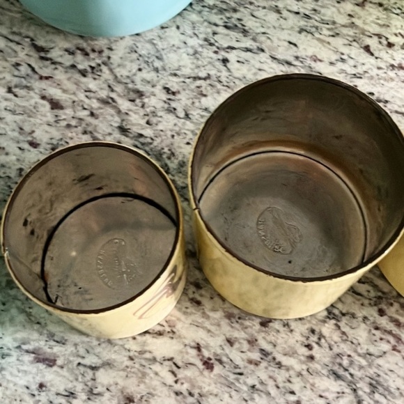 Vintage 1960s Ransburg Indianapolis Yellow Chicken Nesting Canisters Copper Lids - Picture 12 of 15